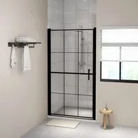 Porta per Doccia in Vetro Temperato 100x178 cm Nera cod mxl 51604