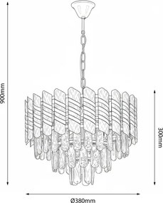Brilagi - Lampadario a catena CRISTAL 5xE14/40W/230V Ø 38 cm