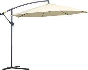 Ombrellone Decentrato da Giardino in Alluminio 3M con Protezione UV Beige...