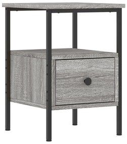 Comodini 2pz grigio sonoma 34x36x50 cm in legno multistrato
