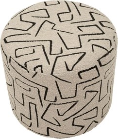 Poggiapiedi beige con rivestimento in bouclé Nairobi – Mauro Ferretti