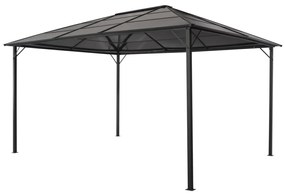 Gazebo con Tetto in Alluminio 4x3x2,6 m Nero