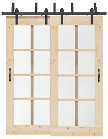 Kit Di Binari Per Porte Scorrevoli 183 Cm Acciaio Nero /