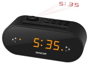 Sencor - Radio sveglia con LED display e proiettore 5W/230V 1xCR2032 nero