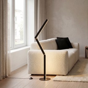 Lampada da terra di design nera con LED dimmerabile a 3 livelli - Gate