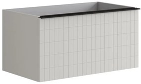 Mobile da bagno da fissare sotto lavabo L 80 x H 40 x P 45.5 cm grigio, 2 cassetti Pixel grid