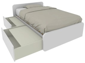 864C - Letto cameretta 120x190 1piazza e mezza con cassettoni estraibili e testate personalizzabili.Rete inclusa