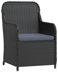 Set da pranzo da giardino 7 pz con cuscini nero