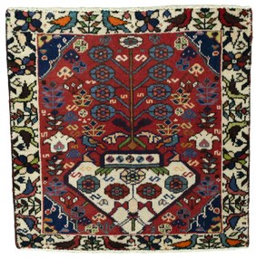 Shiraz Tappeto 60x60 Rosso (Iran) Annodato A Mano