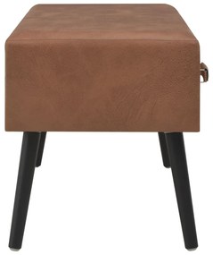 Tavolino da caffè marrone scuro 80x40x46 cm in similpelle