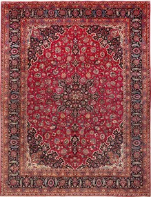 Mashad Tappeto 310 x 390 Rosso (Iran) Annodato A Mano