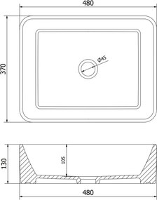 Mexen Catia lavabo da appoggio 48 x 37 cm, bianco - 21314800