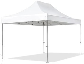 TOOLPORT 3x4,5m gazebo pieghevole PVC ignifugo con laterali, PROFESSIONAL alluminio, bianco - (578687)