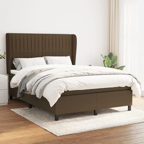 Giroletto A Molle Con Materasso Marrone Scuro 140x200cm Tessuto /