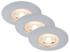 Set 3 Faretti Incasso Kulana Plastica Cromo Opaco Led 5W 3000K Ip65