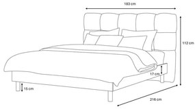 Letto matrimoniale imbottito beige rete inclusa 160x200 cm Kumo - Bobochic Paris
