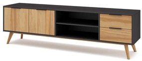 Tavolo TV in pino nero/naturale 180x53 cm Lavis - Marckeric