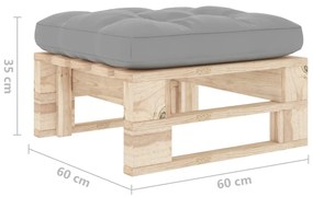 Ottomana da giardino pallet in legno di pino impregnato