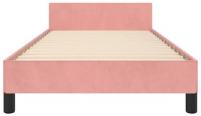 Giroletto con testiera rosa 80x200 cm in velluto