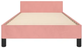 Giroletto con testiera rosa 80x200 cm in velluto