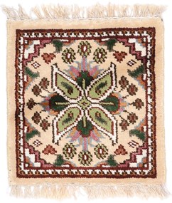 Agra Tappeto orientale 30x30 Beige (Indian) Annodato A Mano