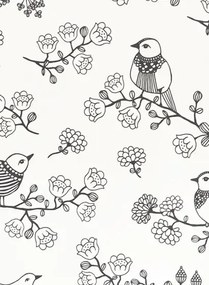 Majvillan Carta da parati Sugar Tree - Soft Black/ Cream White