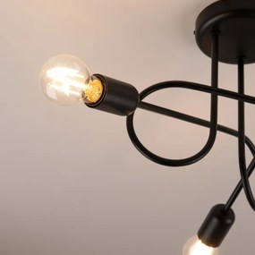 Sollux SL.1434 - Lampadario a plafone LOOP 3xE27/15W/230V nero