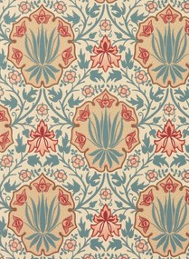 Morris & Co Carta da parati Iris & Rose - Indigo/ Crimson