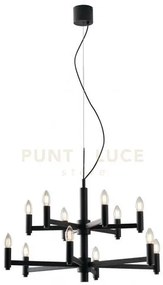 Lampadario karol grigio 12 luci attacco e14 72x120cm in metallo