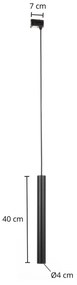 Arcchio Ejona, sospensione LED a binario nero 4/40cm