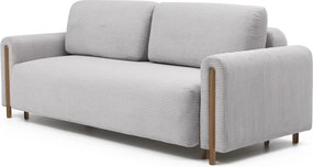 Divano grigio chiaro allungabile/con contenitore e rivestimento in velluto a coste 244 cm Arcadova – ELTAP