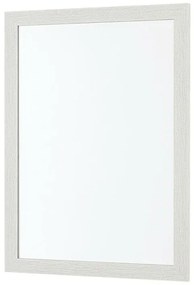 Specchio bagno 57x67 cornice bianco effetto legno reversibile Wood