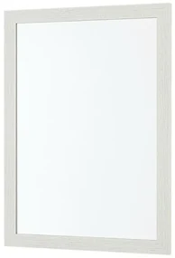 Specchio bagno 57x67 cornice bianco effetto legno reversibile Wood