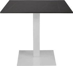 Tavolo bar pub ristorante base bianca Top 80x80 cm esterno effetto marmo Nero H 75