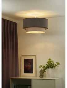 Duolla-Lampadario a plafone BOHO ECO RECYCLING 1xE27/15W/230V diametro 45 cm marrone/color crema