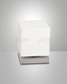 Brenta da tavolo nichel satinato in metallo e vetro a led 3000k - 6...
