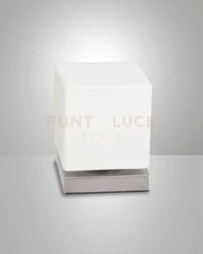 Brenta da tavolo nichel satinato in metallo e vetro a led 3000k - 6...