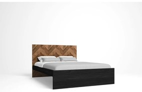 Letto matrimoniale nero/naturale 160x200 cm Gio - Marckeric