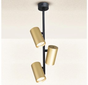 Brilagi - Lampadario a sospensione con supporto rigido SELE VERTICAL 3xGU10/30W/230V nero/oro