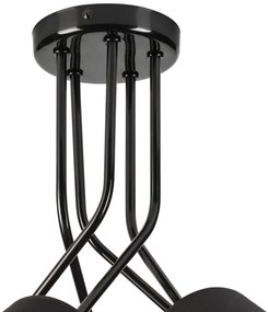 Lampadario a sospensione con supporto rigido IRMA 5xE27/60W/230V nero