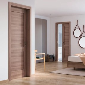 Porta interna a battente Fusion in MDF rivestito melamina colore ciliegio, L 60 x H 210 cm, apertura a destra