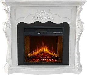 Camino elettrico da terra in legno Bianco PARIGI L123xP39xH100 cm