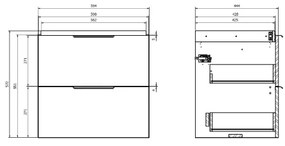 Cersanit S598-045-DSM - Mobile bagno sospeso sotto lavabo MALIKA 60x45 cm rovere