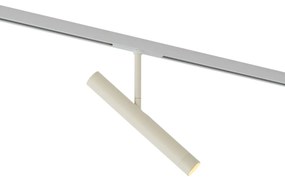 Faretto moderno beige e bianco per sistema di illuminazione a binario monofase - Slimline Avery