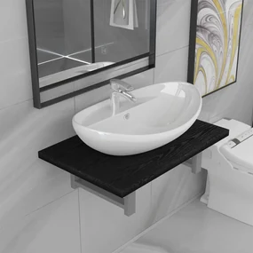 Set Mobili Da Bagno 2 Pz Ceramica Nero /