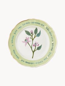 Piatto piano in porcellana fatto a mano Botanica