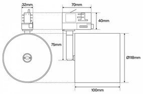 Faro per binario trifase per lampade  AR111 Nero Faro a binario  Trifase / GU10