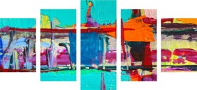 Quadri 5 pezzi – Opera d'arte astratta