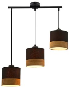 Lampadario a sospensione con filo PORTO 3xE27/60W/230V nero/marrone
