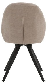 Set di sedie girevoli ZENNENDAL in tessuto beige e gambe in metallo nero